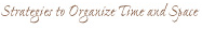 Strategies to Organize Time and Space